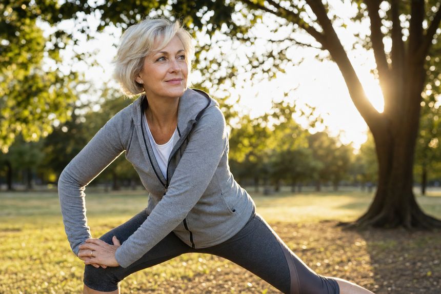Older woman exercising outdoor